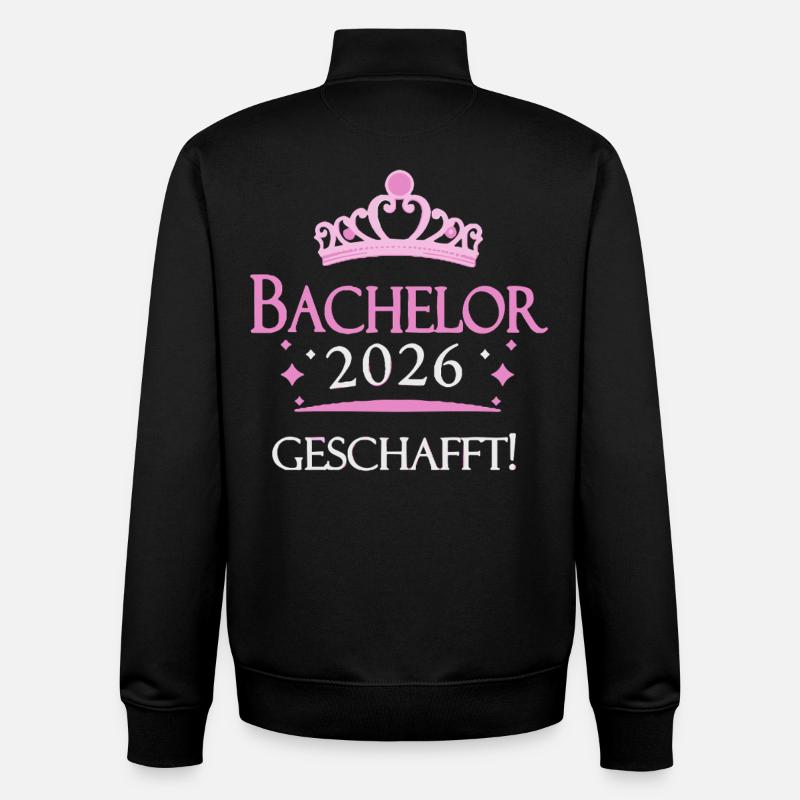 Bachelor 2026 Crown - Sweat zippé unisexe en coton bio Stanley/Stella - noir