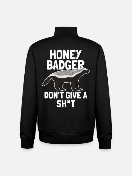 Honey Badger Give A Shit - Unisex Organic Zip Sweatshirt by Stanley/Stella - black
