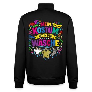 Shrovetide - Carnival - Costume Replacement - Saying - Unisex Organic Zip Sweatshirt by Stanley/Stella - black - Back - AI Model Male 185 light (185cm)