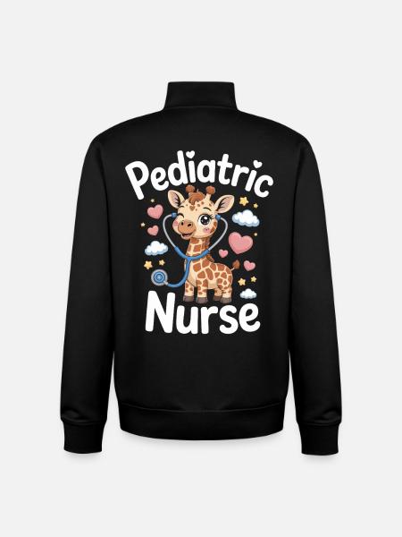Pediatric Giraffe Nurse - Unisex Organic Zip Sweatshirt by Stanley/Stella - black