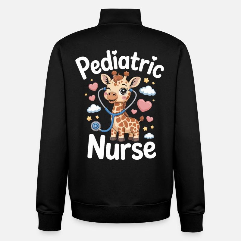 Pädiatrische Giraffenpflegerin - Unisex Organic Zip Sweatshirt von Stanley/Stella - Schwarz