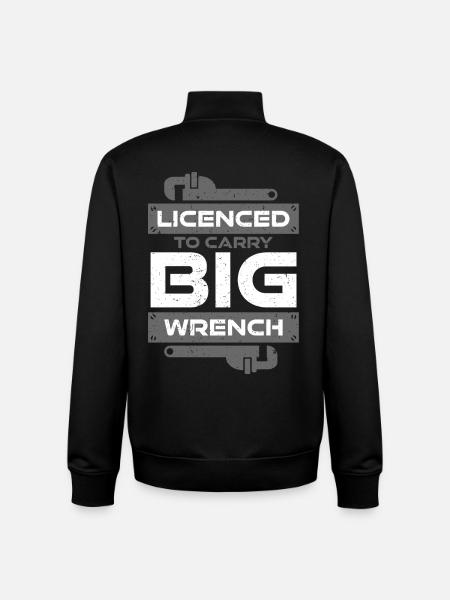 Pipelayer Licenced To Carry Big Wrench - Unisex Organic Zip Sweatshirt by Stanley/Stella - black