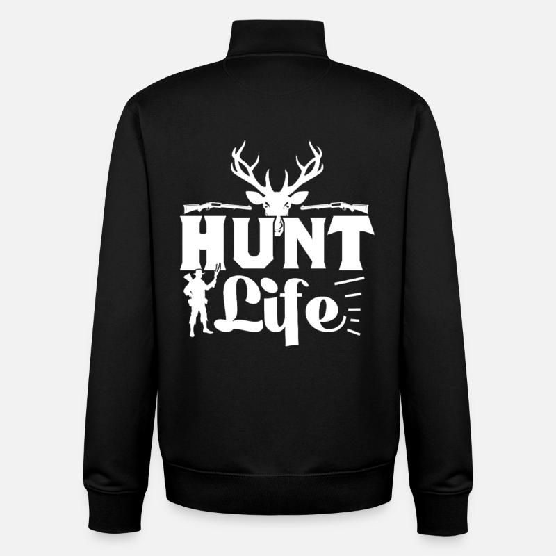 Vie de chasseur - Sweat zippé unisexe en coton bio Stanley/Stella - noir