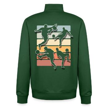 Fußball - Unisex Organic Zip Sweatshirt von Stanley/Stella - Flaschengrün - Hinten - AI Model Male 185 dark (185cm)