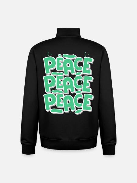 Paix - Sweat zippé unisexe en coton bio Stanley/Stella - noir