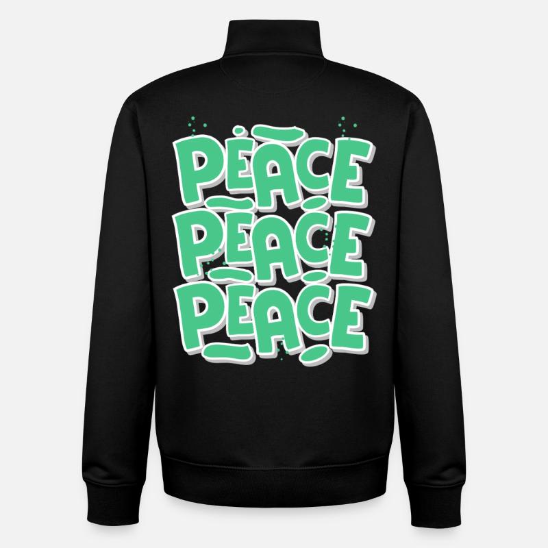 Paix - Sweat zippé unisexe en coton bio Stanley/Stella - noir