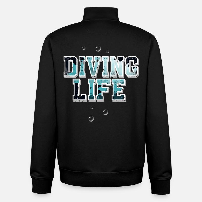 Plongeurs - Sweat zippé unisexe en coton bio Stanley/Stella - noir