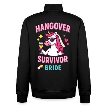 Hangover Braut Einhorn, JGA Party Spaß - Unisex Organic Zip Sweatshirt von Stanley/Stella - Schwarz - Hinten - AI Model Male 185 light (185cm)