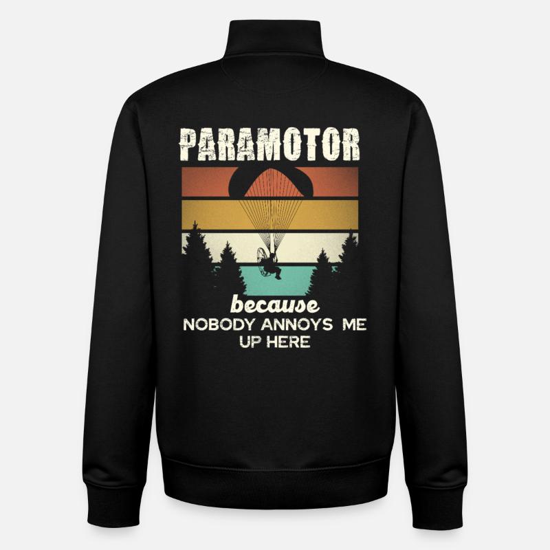 Paramoteur : Personne ne m’embête ici - Sweat zippé unisexe en coton bio Stanley/Stella - noir