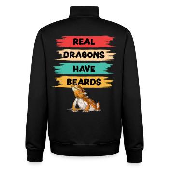 Echte Drachen haben Bärte - Unisex Organic Zip Sweatshirt von Stanley/Stella - Schwarz - Hinten - AI Model Male 185 light (185cm)