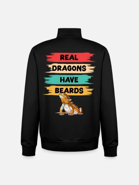 Real Dragons Have Beards - Unisex Organic Zip Sweatshirt by Stanley/Stella - black