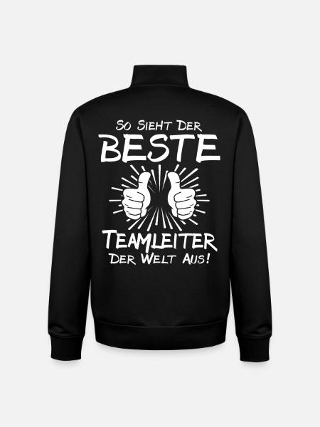 Best Team Leader - Unisex Organic Zip Sweatshirt by Stanley/Stella - black