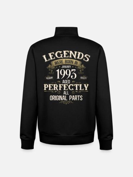 33rd Birthday Legend January 1993 - Unisex Organic Zip Sweatshirt by Stanley/Stella - black