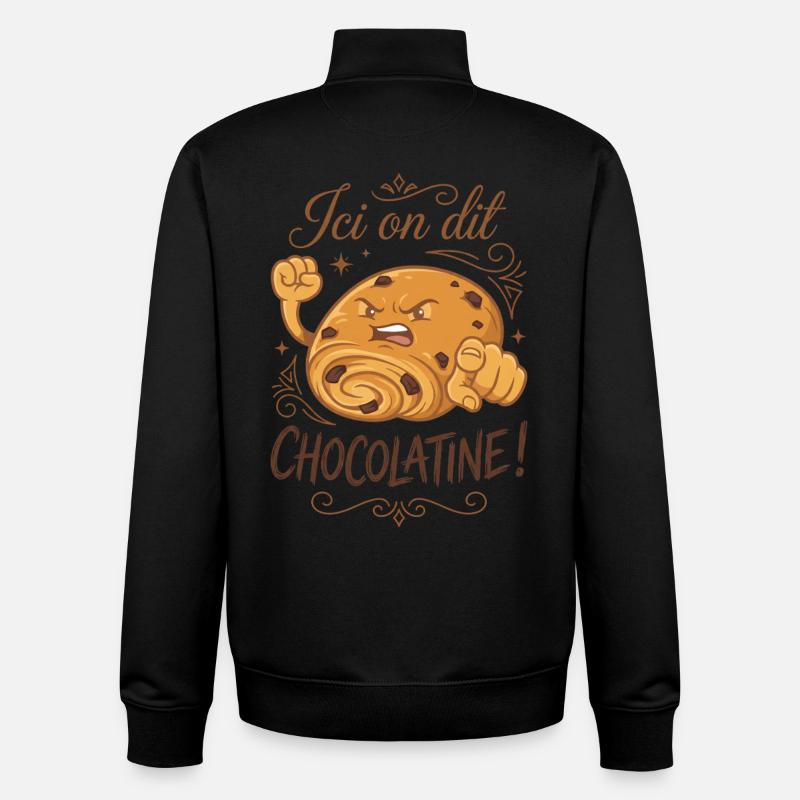 Here we say chocolatine! - Unisex Organic Zip Sweatshirt by Stanley/Stella - black