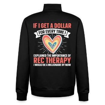  RT Month Appreciation RT Badge Reel Recreational - Unisex Organic Zip Sweatshirt by Stanley/Stella - black - Back - AI Model Male 185 light (185cm)