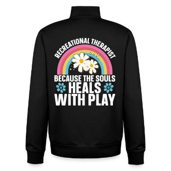  Recreational Therapist Must Haves RT Therapeutic - Unisex Organic Zip Sweatshirt by Stanley/Stella - black - Back - AI Model Male 185 light (185cm)