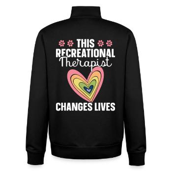  Recreational Therapy Appreciation RT Therapeutic - Unisex Organic Zip Sweatshirt by Stanley/Stella - black - Back - AI Model Male 185 light (185cm)