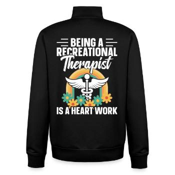  Therapeutic Therapist Must Haves RT Recreational - Unisex Organic Zip Sweatshirt by Stanley/Stella - black - Back - AI Model Male 185 light (185cm)