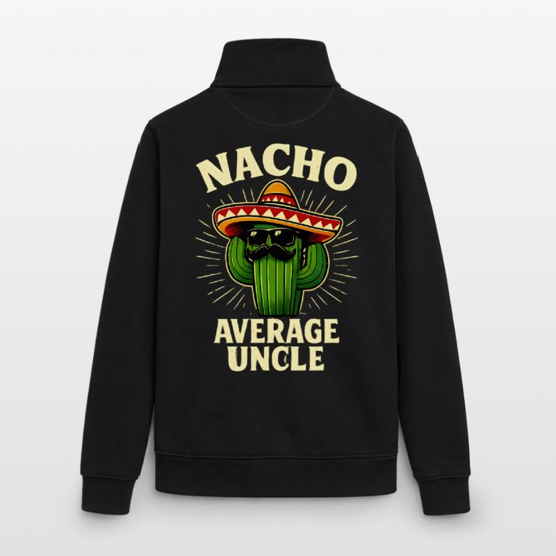 No Average Uncle Nacho Average Uncle Unisex Organic Zip Sweatshirt by Stanley/Stella
