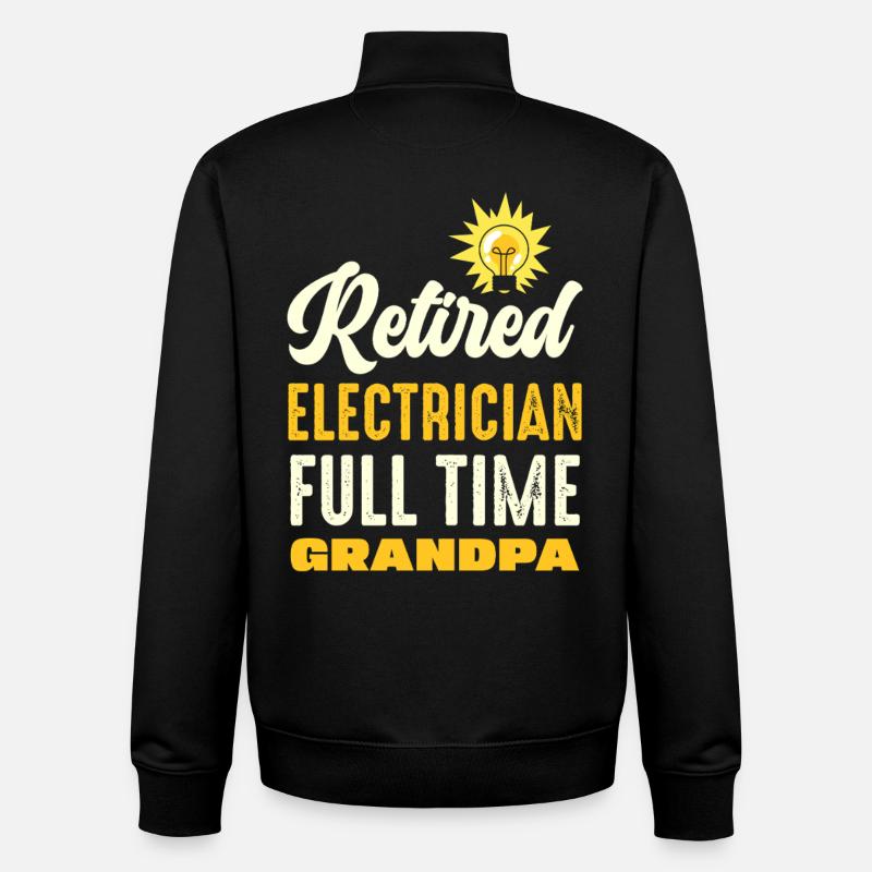 Grand-père électricien à plein temps - Sweat zippé unisexe en coton bio Stanley/Stella - noir