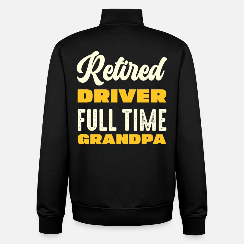 Grand-père pilote rétro à plein temps - Sweat zippé unisexe en coton bio Stanley/Stella - noir