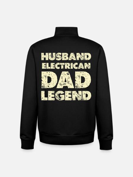 Husband Electrician Legend - Unisex Organic Zip Sweatshirt by Stanley/Stella - black