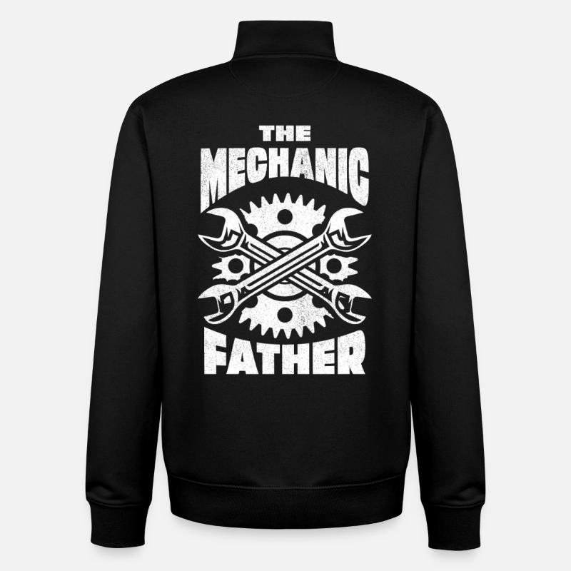 Mec Father Gears - Sweat zippé unisexe en coton bio Stanley/Stella - noir