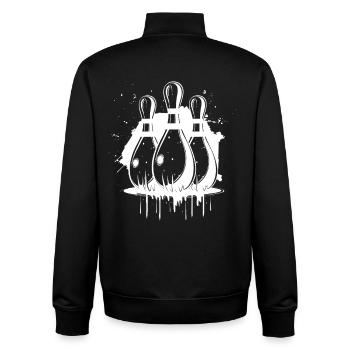 Bowling - Unisex Organic Zip Sweatshirt by Stanley/Stella - black - Back - AI Model Male 185 light (185cm)