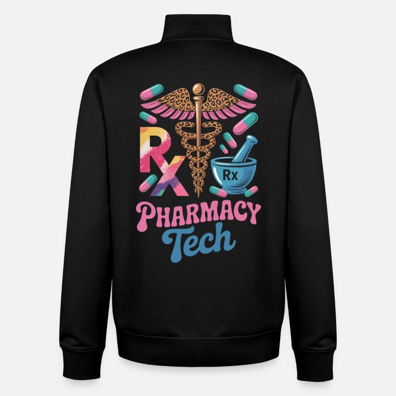 Art de la pharmacie Rx Tech - Sweat zippé unisexe en coton bio Stanley/Stella - noir