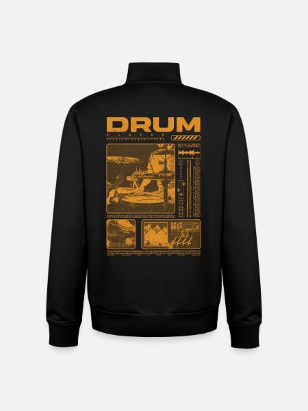 Rock Drummer Drum Player Streetwear - Unisex Organic Zip Sweatshirt by Stanley/Stella - black