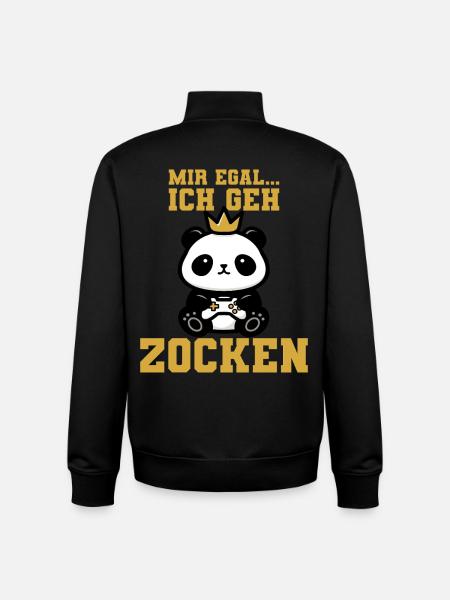Panda Controller Krone - Unisex Organic Zip Sweatshirt von Stanley/Stella - Schwarz