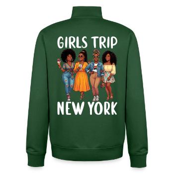 Voyage des filles à New York - Sweat zippé unisexe en coton bio Stanley/Stella - vert bouteille - Dos - AI Model Male 185 dark (185cm)