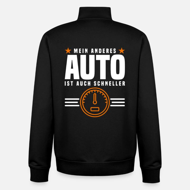 Dicton de voiture - Sweat zippé unisexe en coton bio Stanley/Stella - noir