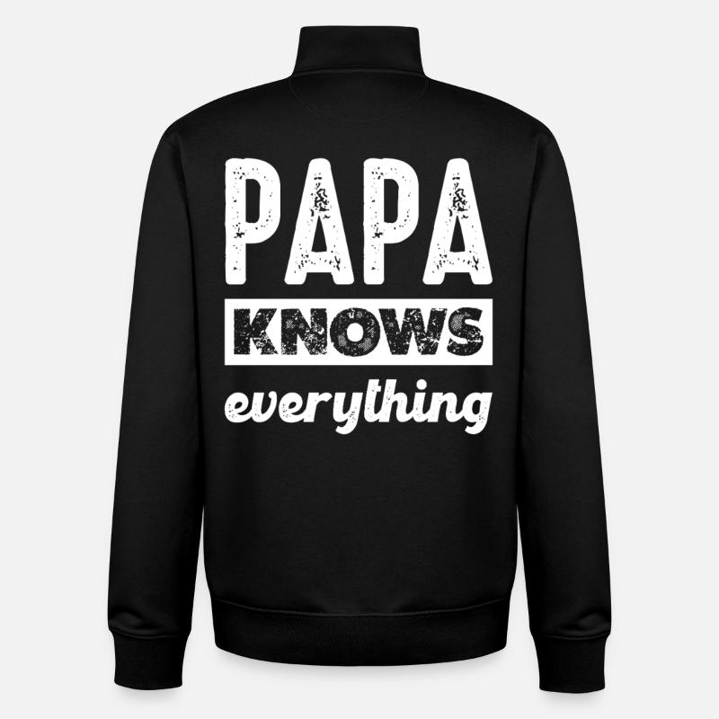 Papa sait tout - Sweat zippé unisexe en coton bio Stanley/Stella - noir