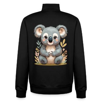 Kuschelkau Koala im Blättermeer - Unisex Organic Zip Sweatshirt von Stanley/Stella - Schwarz - Hinten - AI Model Male 185 light (185cm)