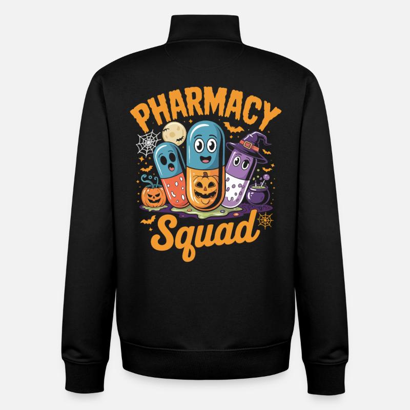 Pilules d’Halloween de l’équipe des pharmacies - Sweat zippé unisexe en coton bio Stanley/Stella - noir