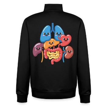 Lustige Verdauungsorgane Cartoon - Unisex Organic Zip Sweatshirt von Stanley/Stella - Schwarz - Hinten - AI Model Male 185 light (185cm)
