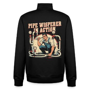 Pipe Layer Pipe Builder Pipe Whisperer - Sweat zippé unisexe en coton bio Stanley/Stella - noir - Dos - AI Model Male 185 light (185cm)