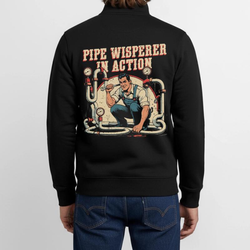 Pipe Layer Pipe Builder Pipe Whisperer Unisex Organic Zip Sweatshirt by Stanley/Stella