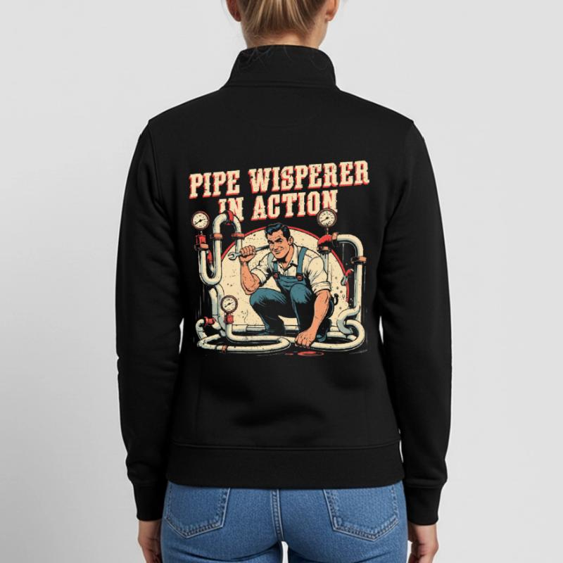 Pipe Layer Pipe Builder Pipe Whisperer Unisex Organic Zip Sweatshirt by Stanley/Stella
