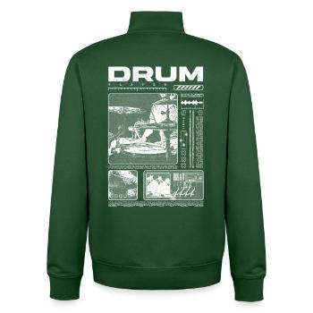 Rock Drummer Drum Player Streetwear - Unisex Organic Zip Sweatshirt by Stanley/Stella - bottle green - Back - AI Model Male 185 dark (185cm)