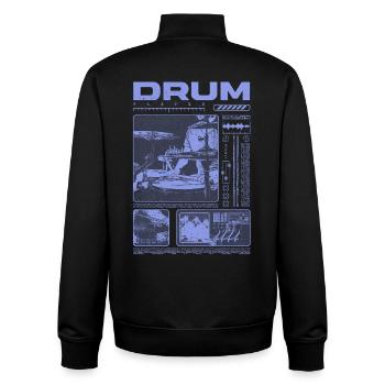 Rock Drummer Drum Player Streetwear - Unisex Organic Zip Sweatshirt by Stanley/Stella - black - Back - AI Model Male 185 light (185cm)