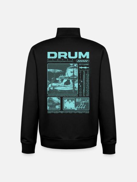 Rock Drummer Drum Player Streetwear - Unisex Organic Zip Sweatshirt by Stanley/Stella - black