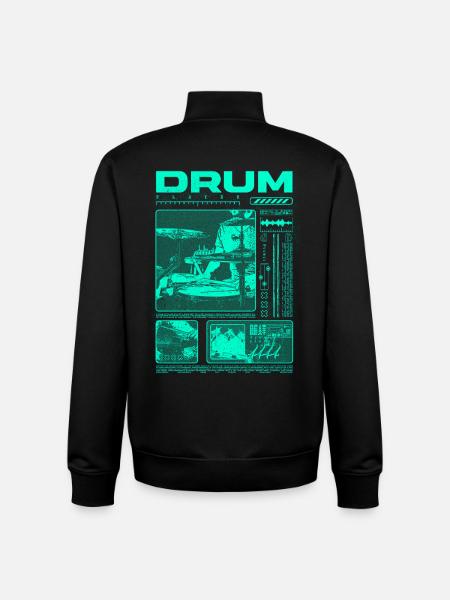 Rock Drummer Drum Player Streetwear - Unisex Organic Zip Sweatshirt by Stanley/Stella - black