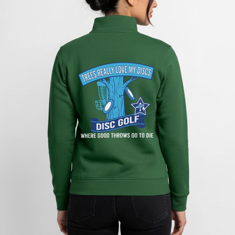 Trees Really Love My Discs Disc Golf Throws Unisex Organic Zip Sweatshirt by Stanley/Stella