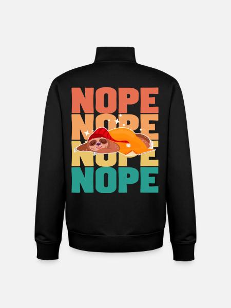  Sloth Nope - Unisex Organic Zip Sweatshirt by Stanley/Stella - black