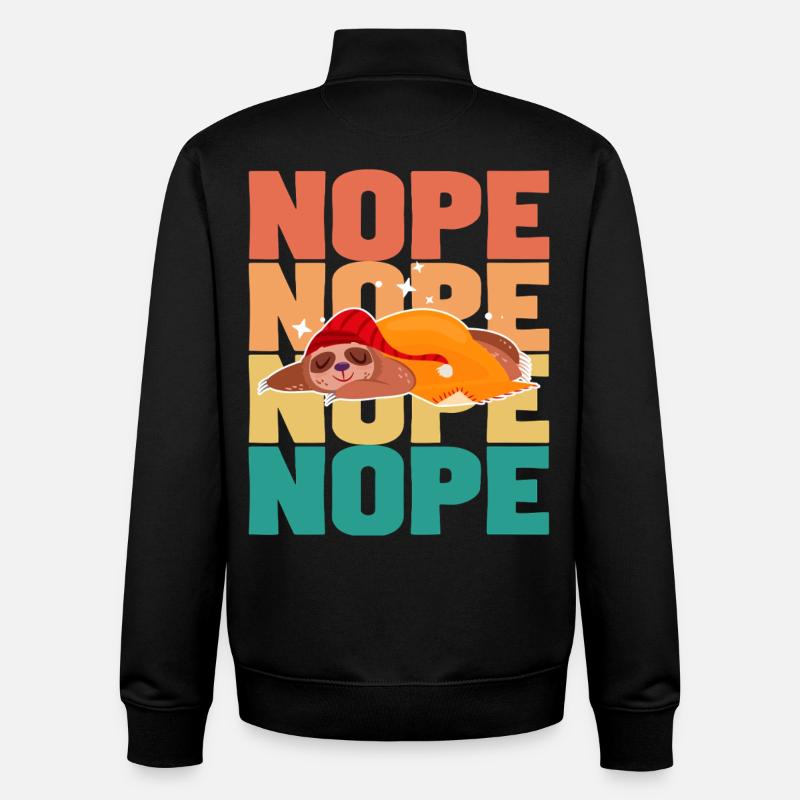  Sloth Nope - Unisex Organic Zip Sweatshirt by Stanley/Stella - black