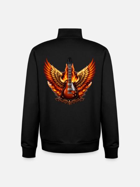 Flaming Angels and Guitar Rock Angels - Unisex Organic Zip Sweatshirt by Stanley/Stella - black
