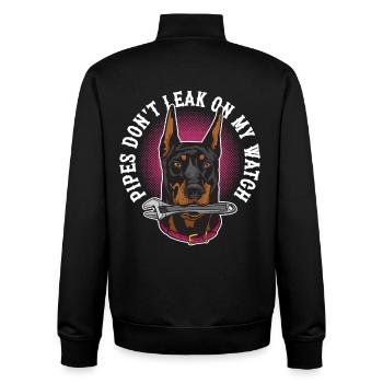 Les tuyaux de poseur de tuyaux ne fuient pas sous ma surveillance - Sweat zippé unisexe en coton bio Stanley/Stella - noir - Dos - AI Model Male 185 light (185cm)