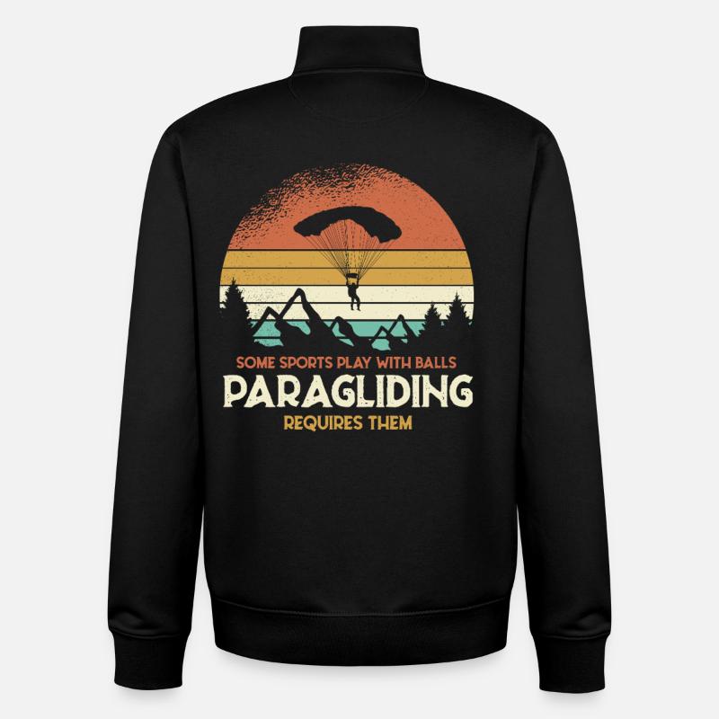 Sunset Paragliding Motif - Unisex Organic Zip Sweatshirt by Stanley/Stella - black